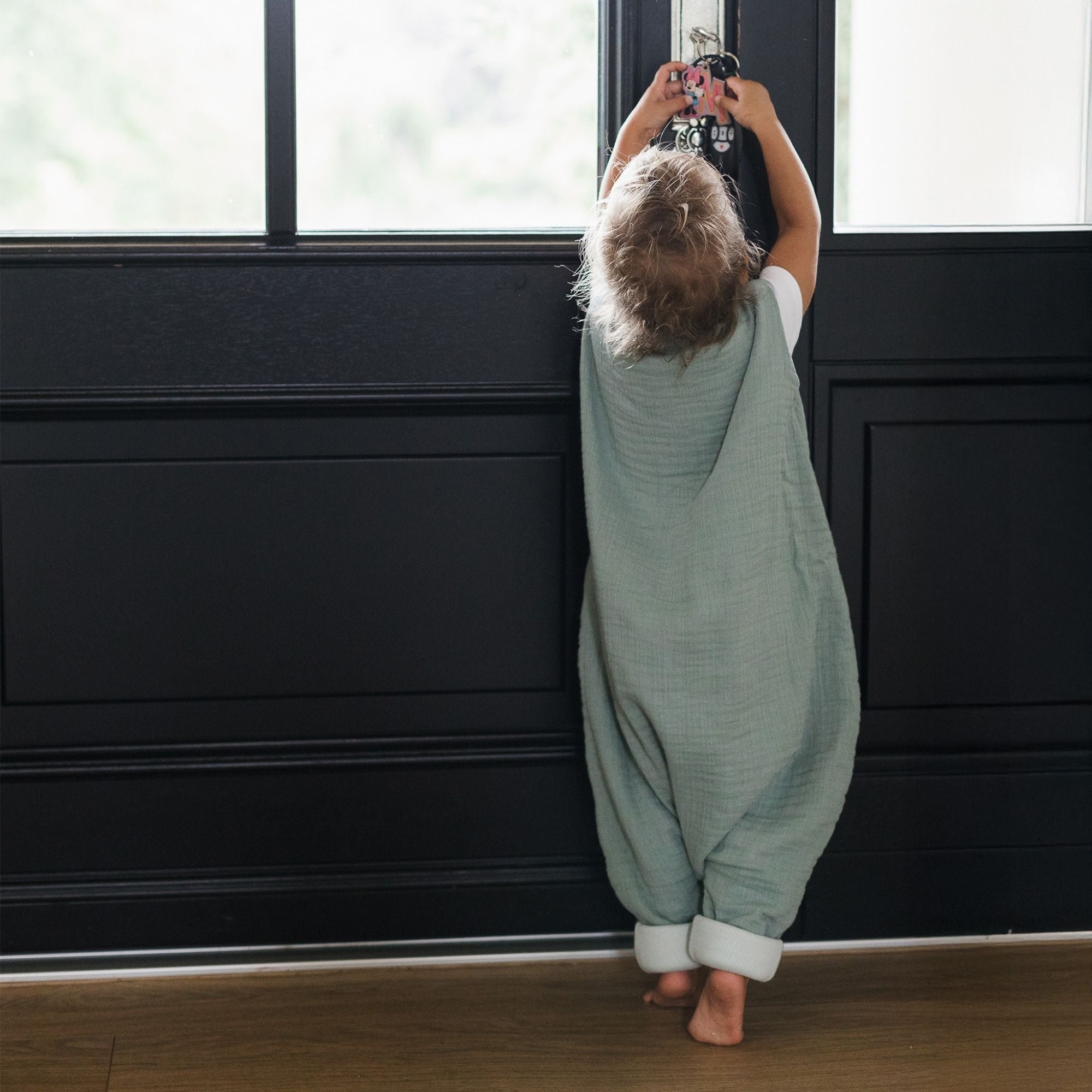 Babyschlafsack mit Beinen aus Musselin – 1,5 TOG Mint