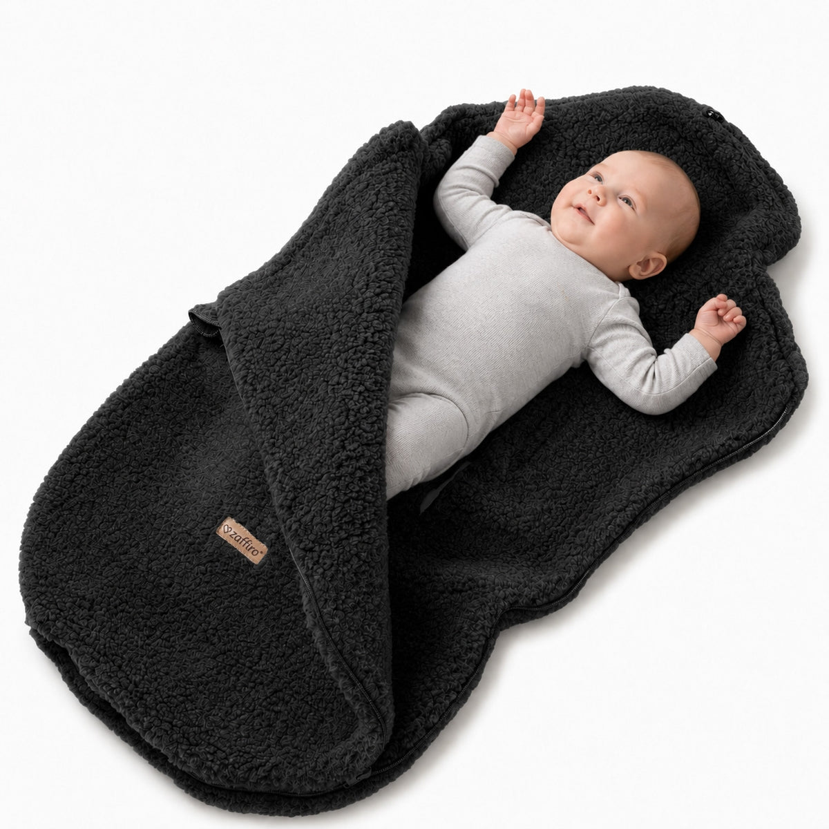 Fußsack Mini Wool Bouclé, Anthracite