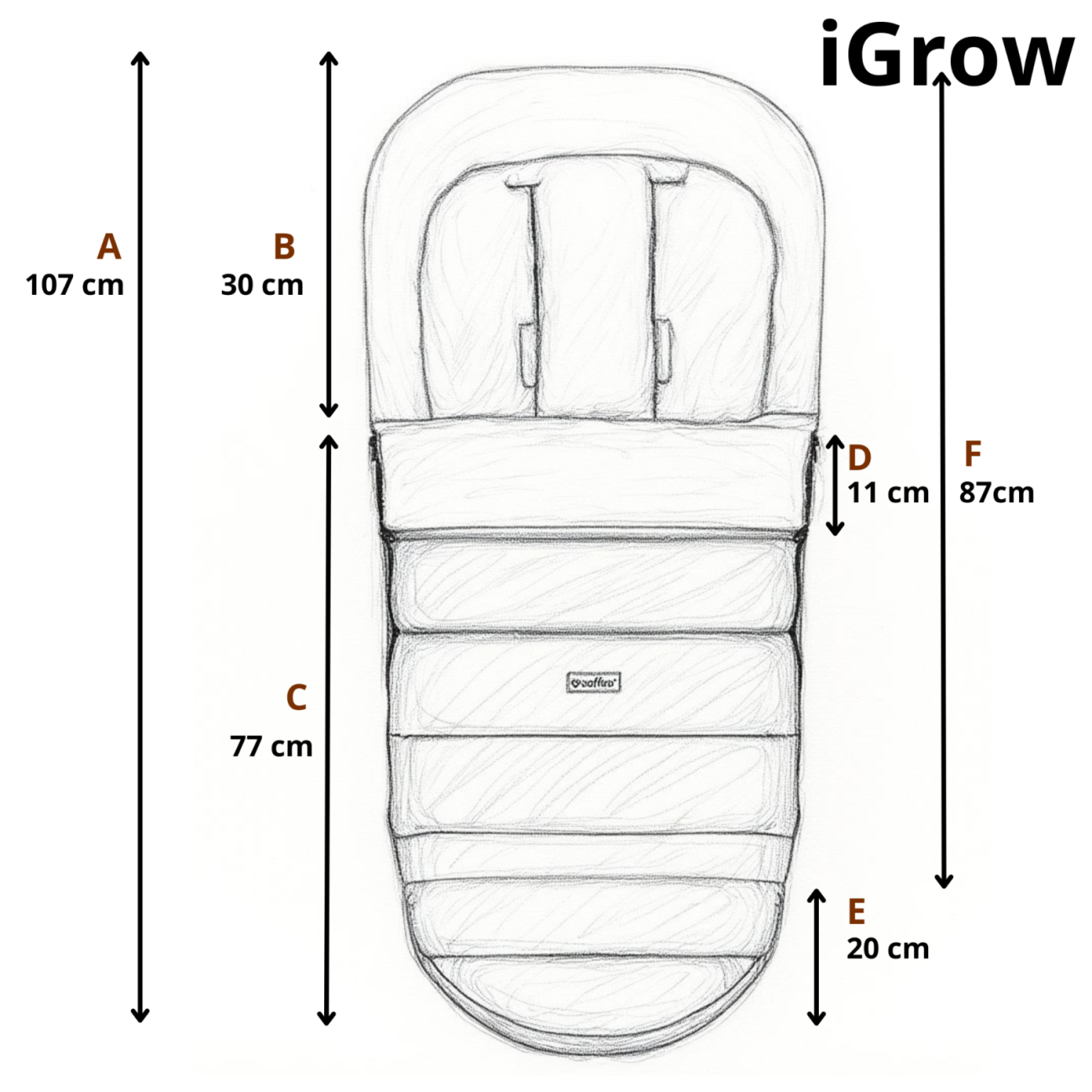 Fußsack iGrow Wool, Black