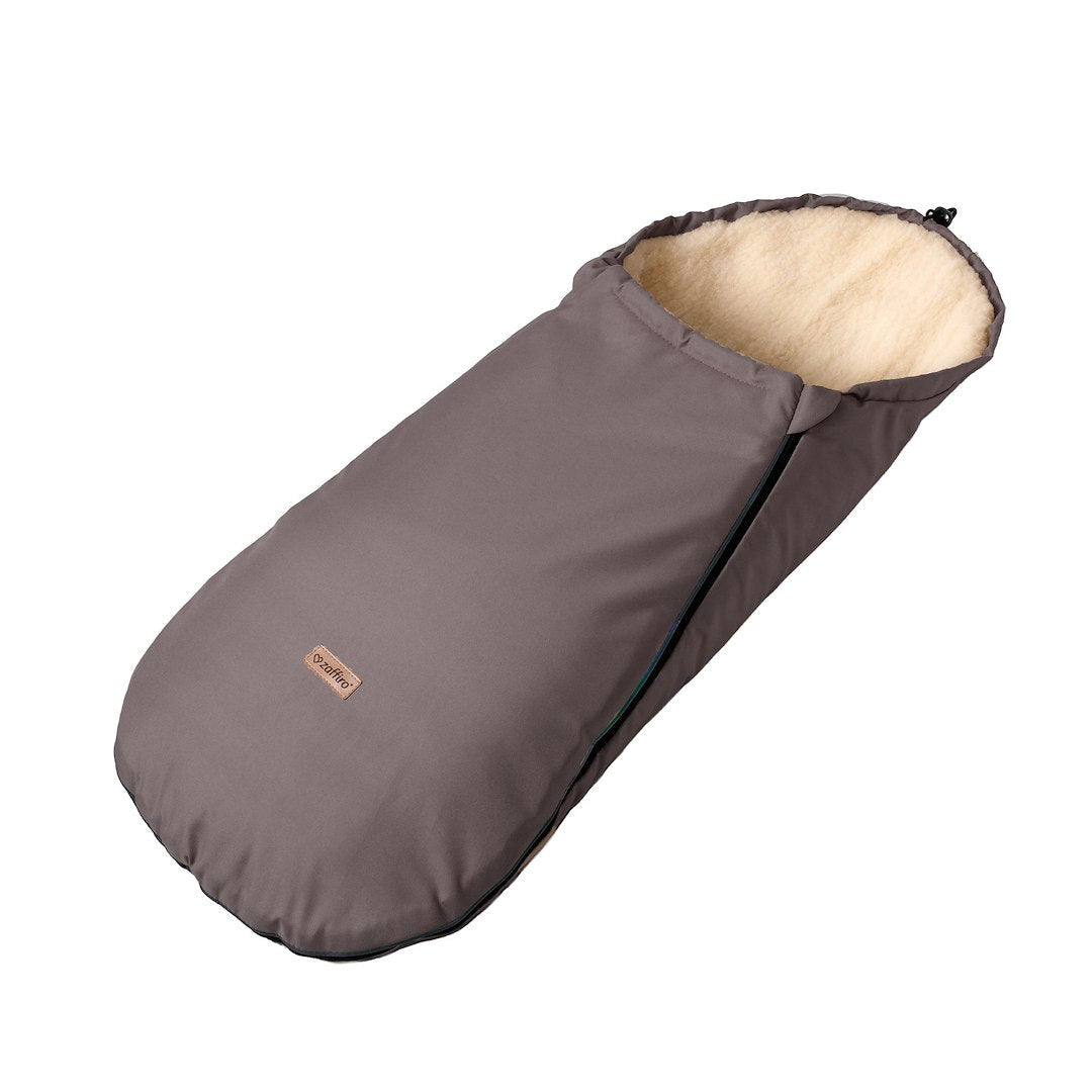 Wollfußsack Mini Nordico 0–12 Monate Taupe