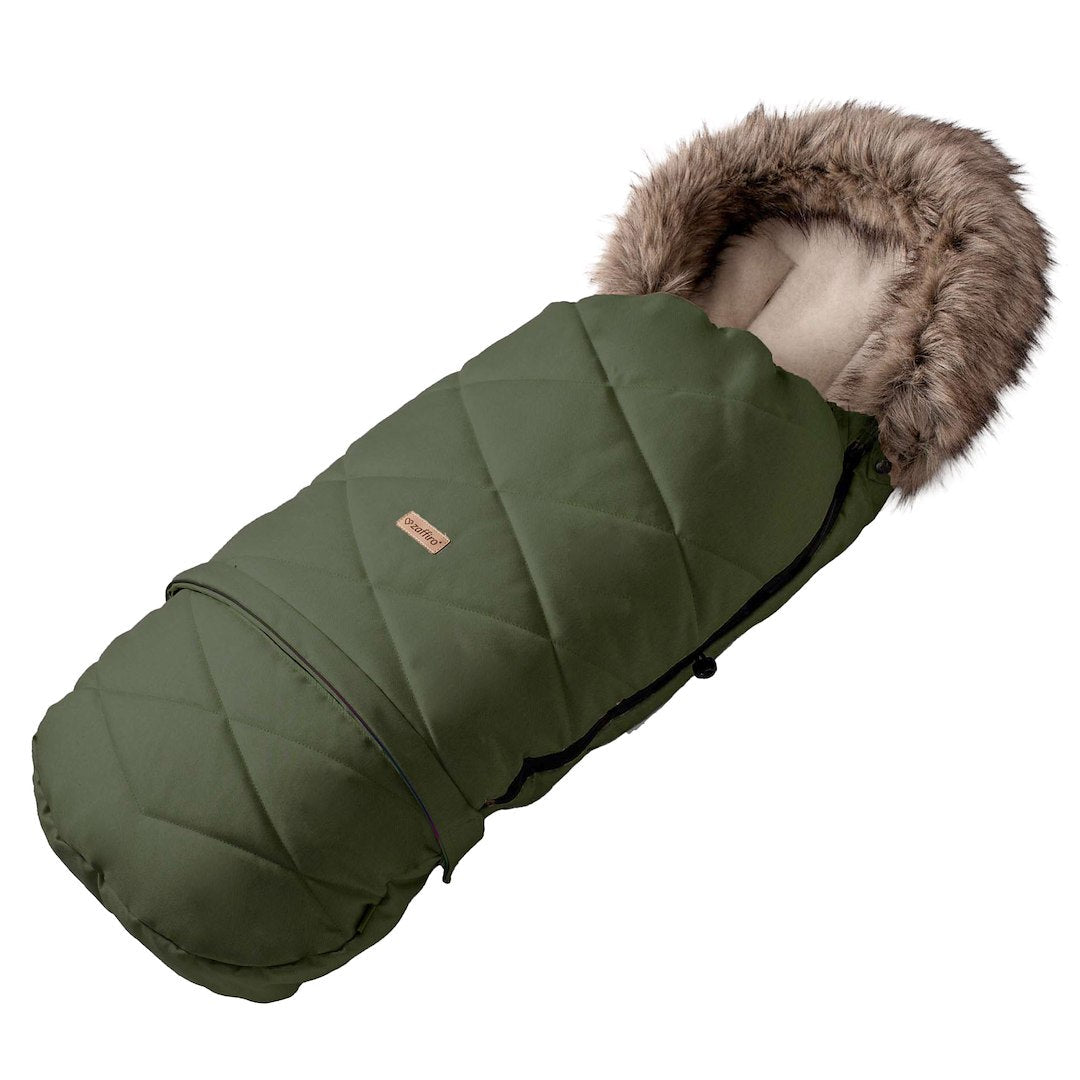 Fußsack GrowUP Scandi, Khaki – mitwachsender Babyfußsack 0–36 Monate