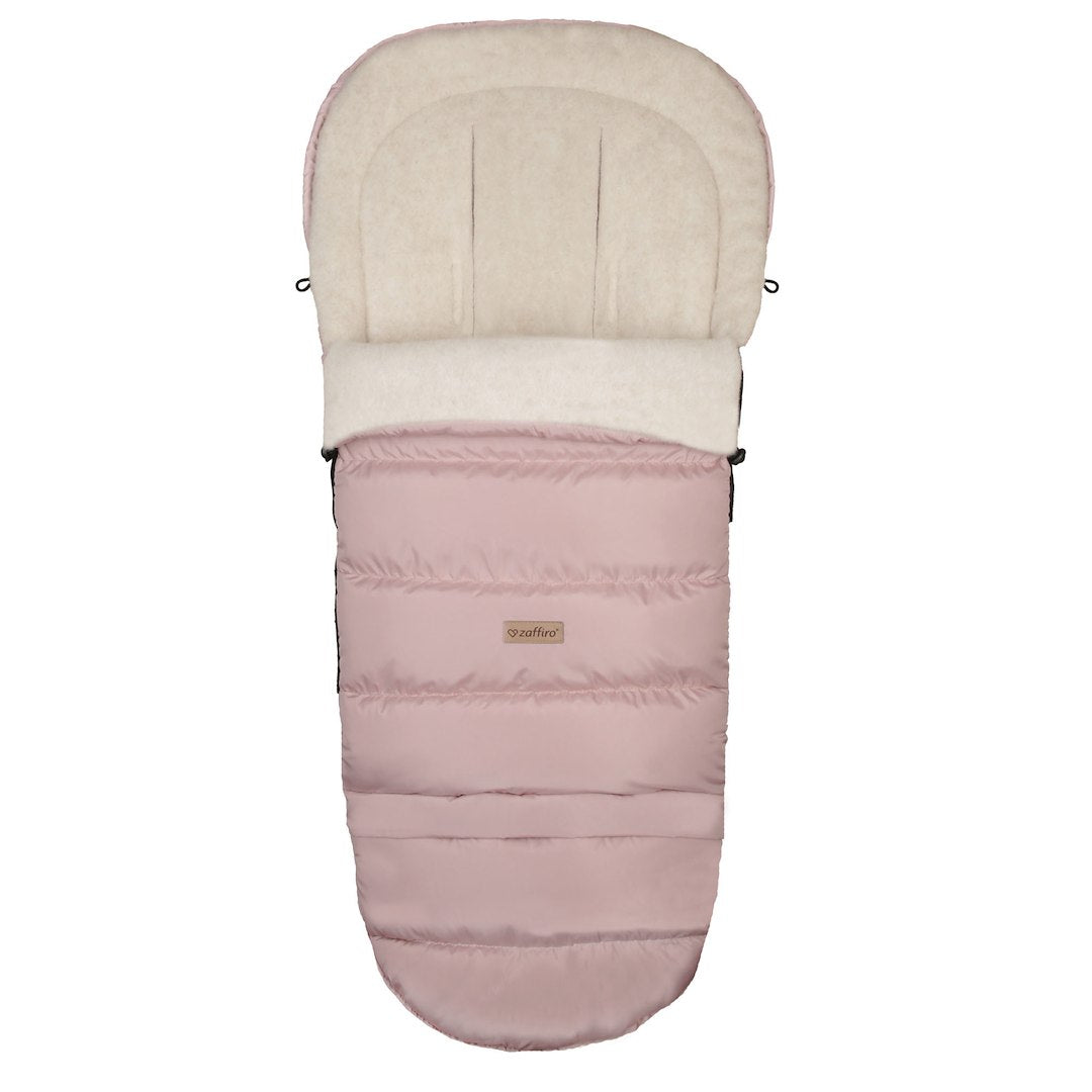 Fußsack iGrow Aspen, Baby Pink – Vorderansicht Kinderwagen