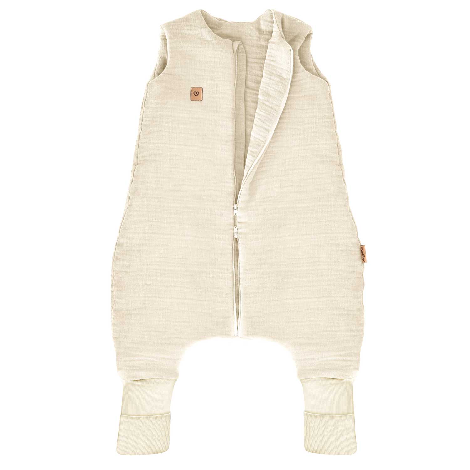 Babyschlafsack mit Beinen aus Musselin – 1,5 TOG, Vanilla