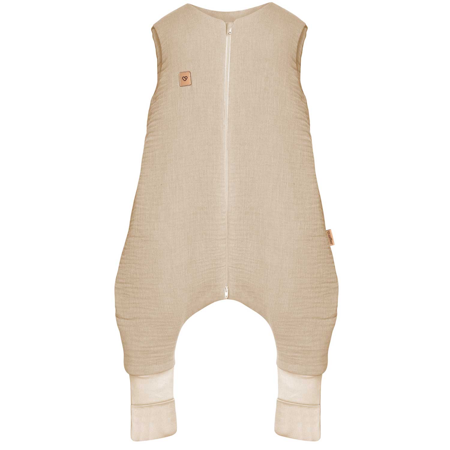 Babyschlafsack mit Beinen aus Musselin – 1,5 TOG Beige