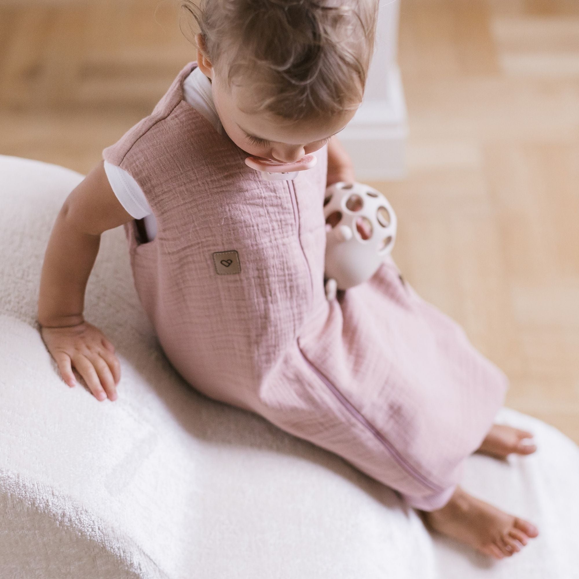 Babyschlafsack mit Beinen, Baby Pink