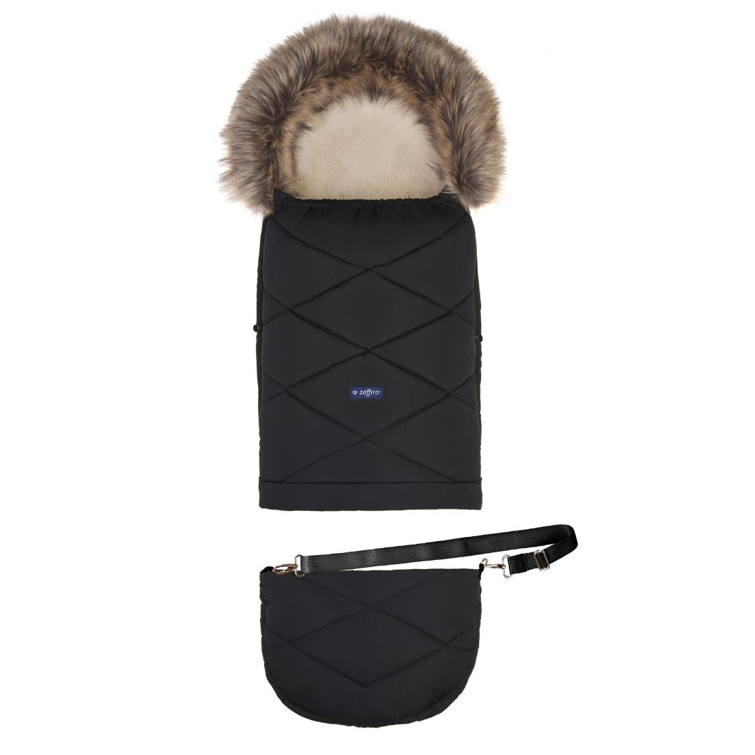 Fußsack GrowUP Wool, Schwarz