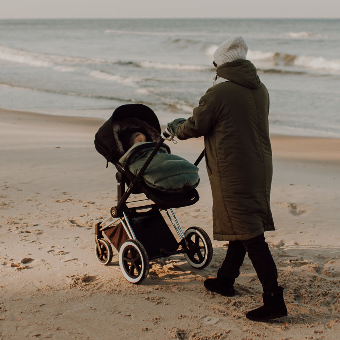 Kinderwagen Fußsack Combo mit Verlängerung, Khaki