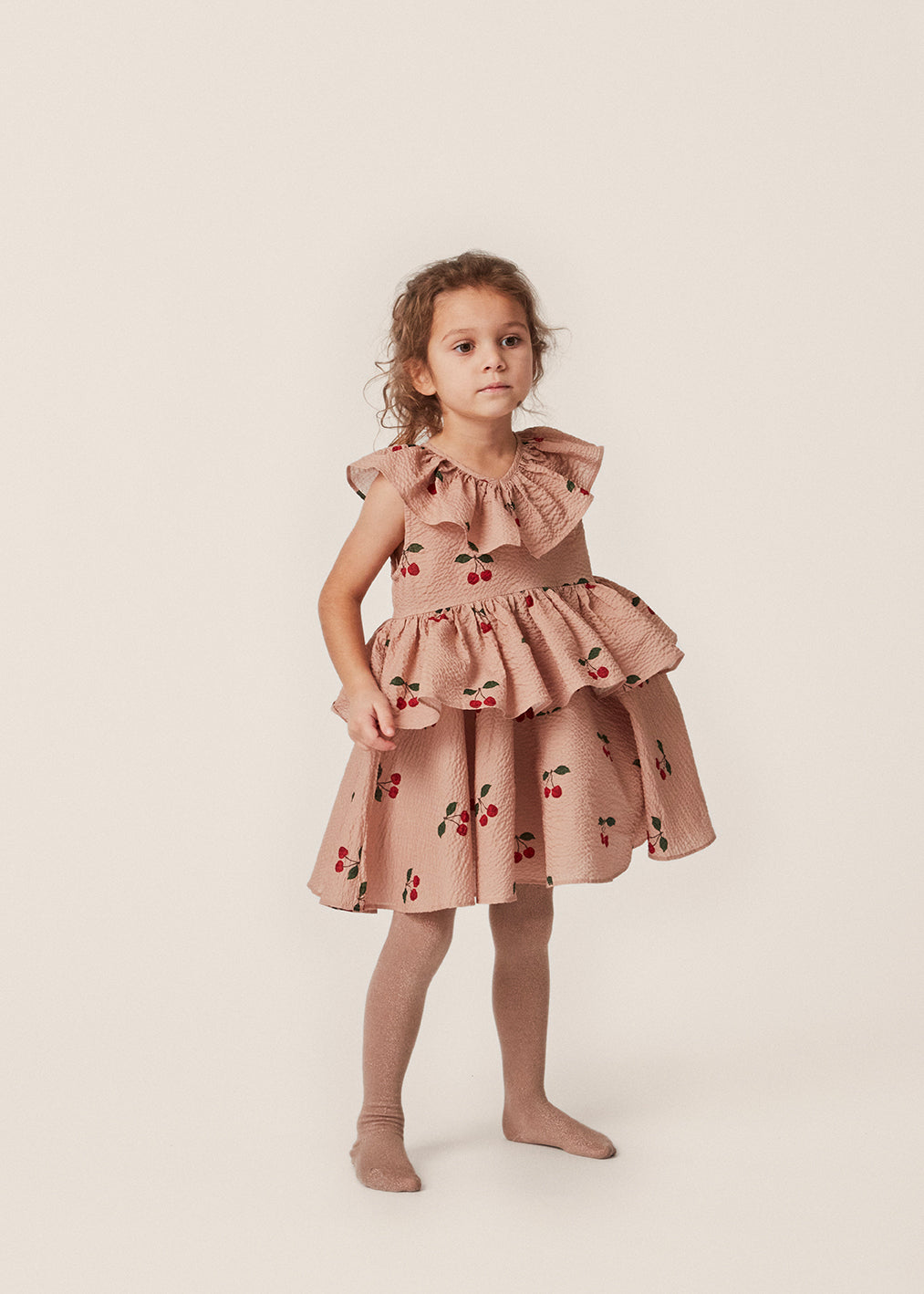 Lunella Kleid, Ma Grande Cerise Blush aus Bio-Baumwolle