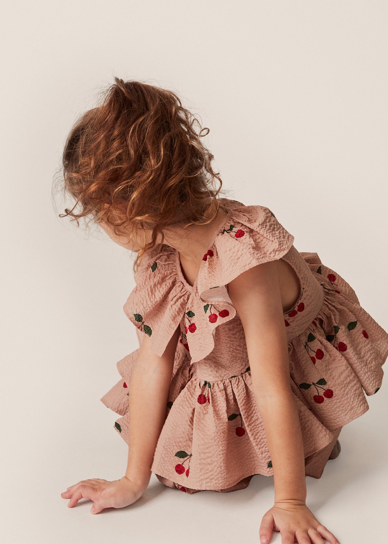 Lunella Kleid, Ma Grande Cerise Blush aus Bio-Baumwolle