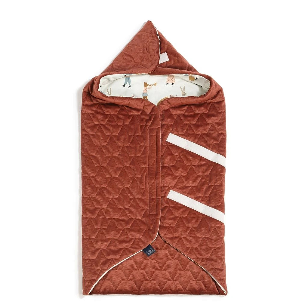 Einschlagdecke für Babyschale Multi Heartbeat Pink Music