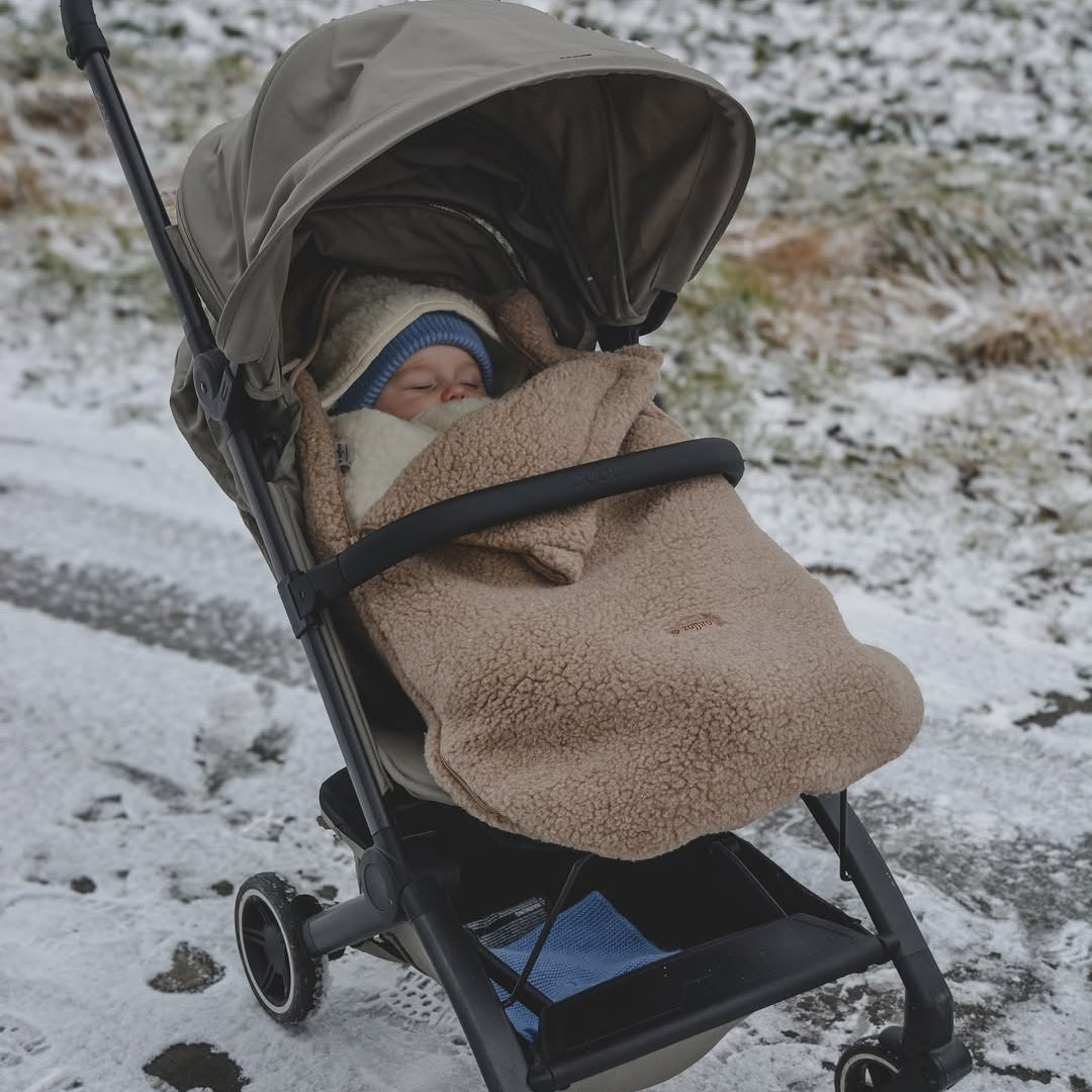 Fußsack Mini Wool Bouclé, Brown