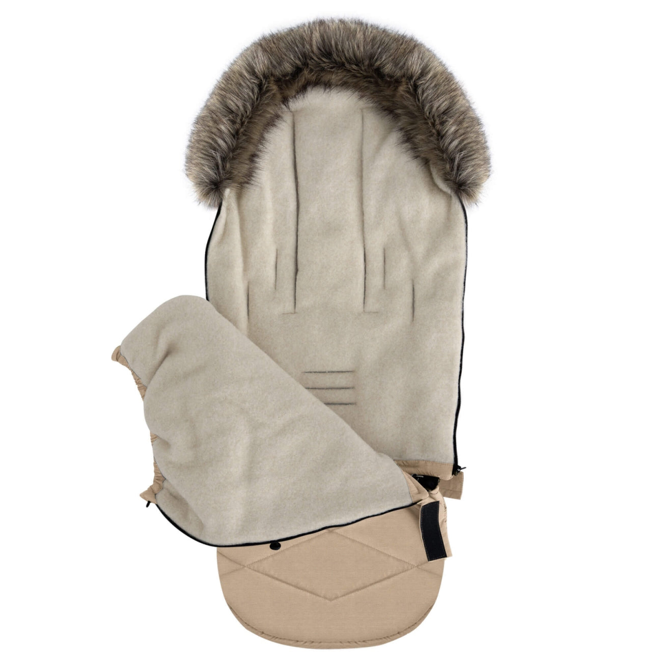 Fußsack GrowUP Scandi, Beige – Seitenansicht