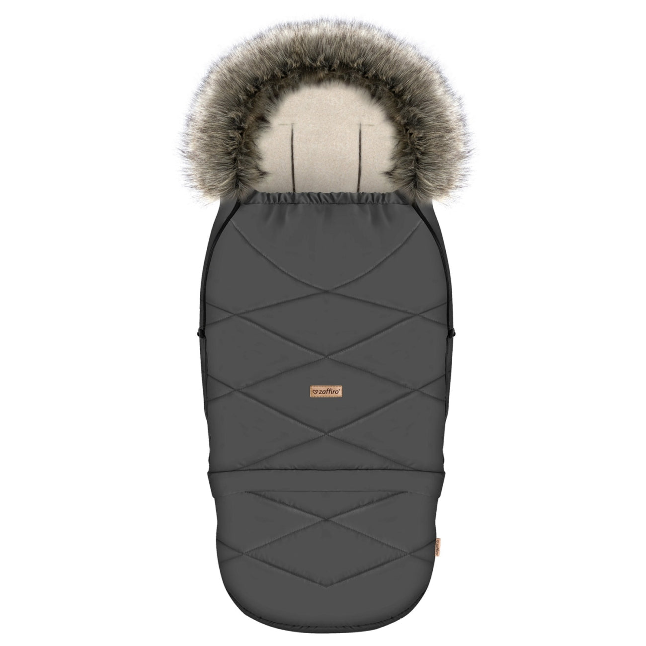 Fußsack GrowUP Aspen, Anthracite – mitwachsender Babyfußsack 0–36 Monate