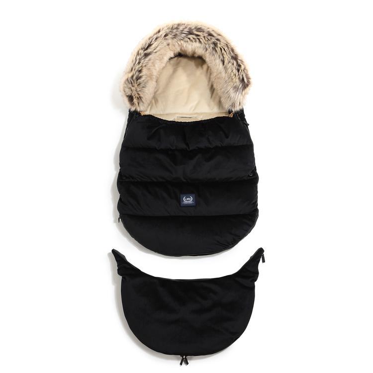 Kinderwagen Fußsack Combo mit Verlängerung, Black - Oli&Lola