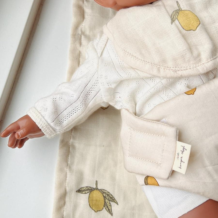 Puppen-Set – Lätzchen, Windel & Tasche, Lemon