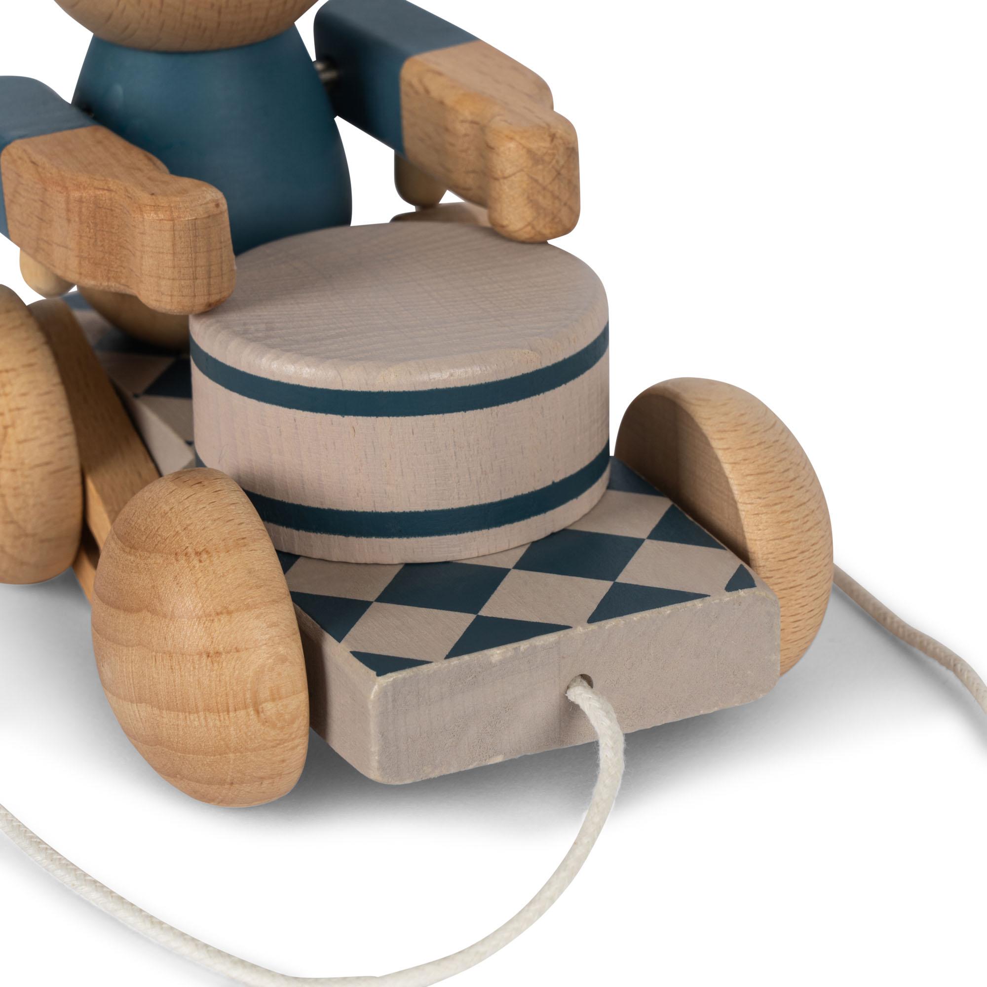 Holz-Bär mit Trommel – Ziehspielzeug