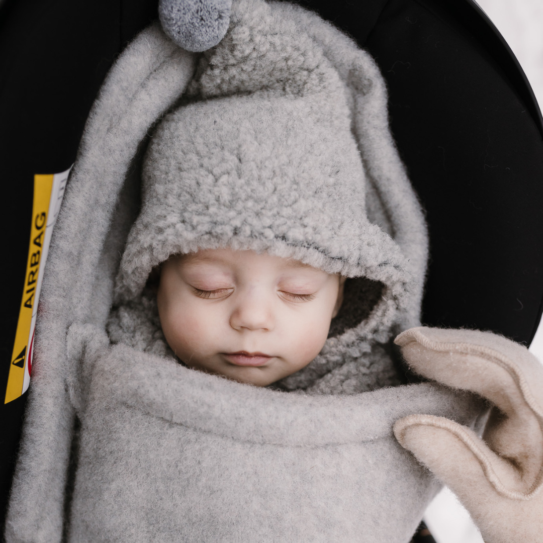 Zaffiro Fußsack Mini Wool Grey - warmer Fußsack für Kinderwagen | Oli & Lola