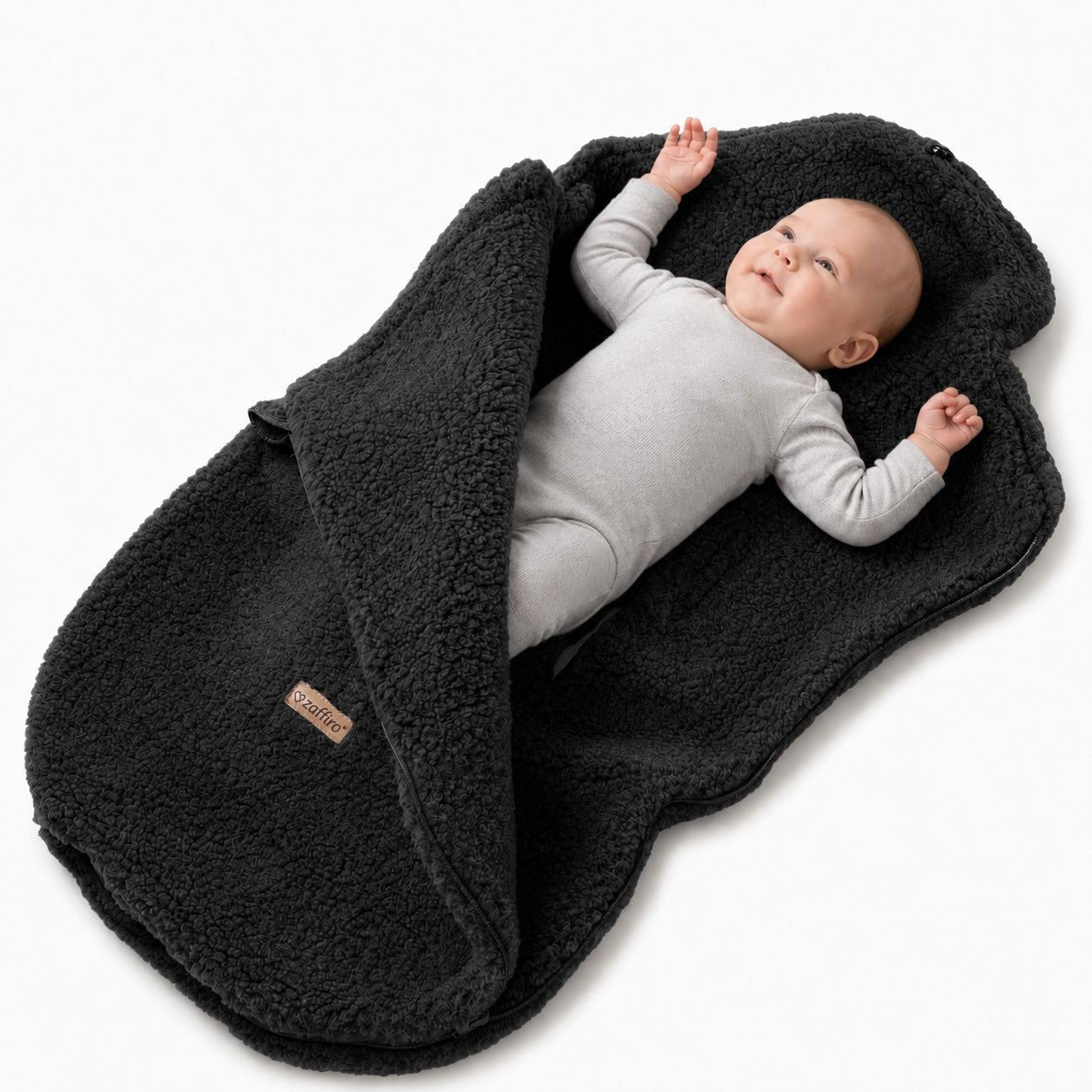 Fußsack Mini Wool Bouclé, Anthracite