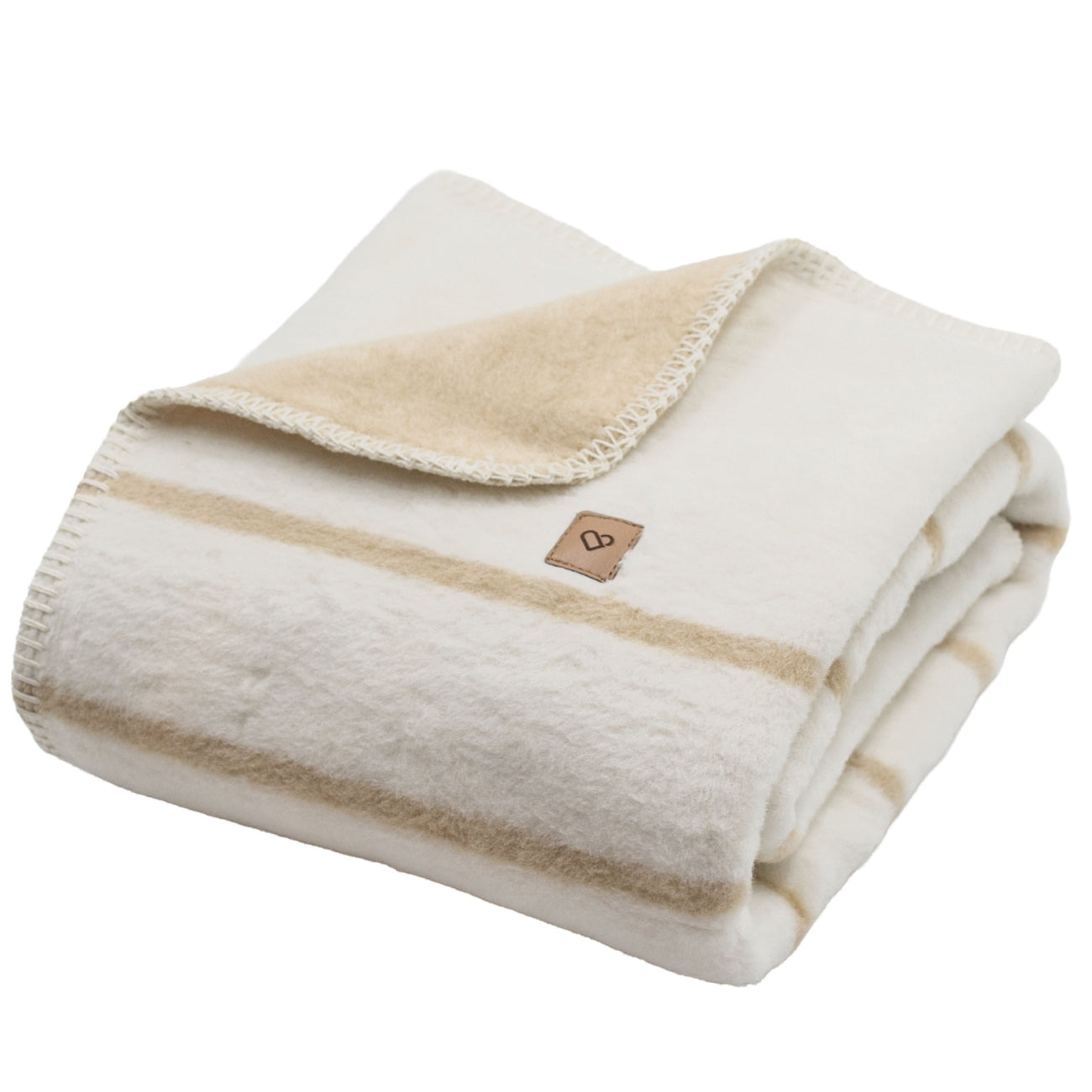 Baumwolldecke Oslo Stripes Beige – weiche Baumwolldecke mit Streifenmuster