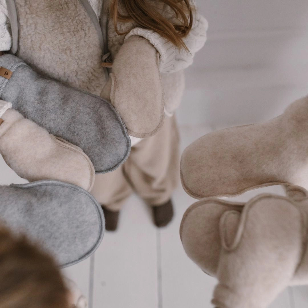Kinderhandschuhe aus Schafwolle, Brown