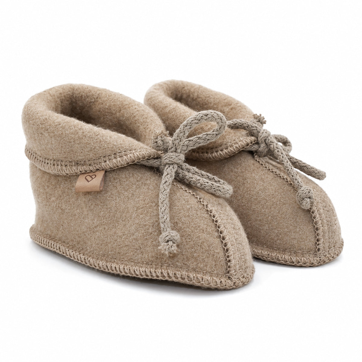 Woll-Babyschuhe mit Schnürung Brown