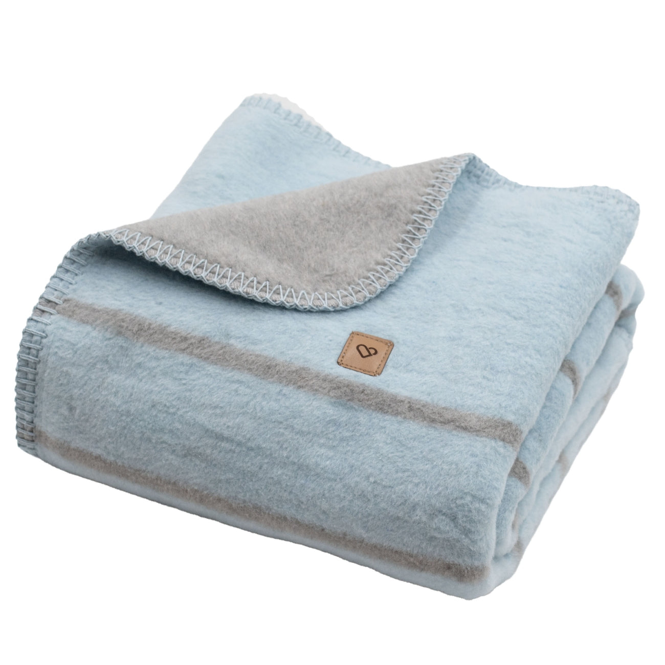 Baumwolldecke Oslo Stripes Baby Blue – weiche Baumwolldecke mit Streifenmuster