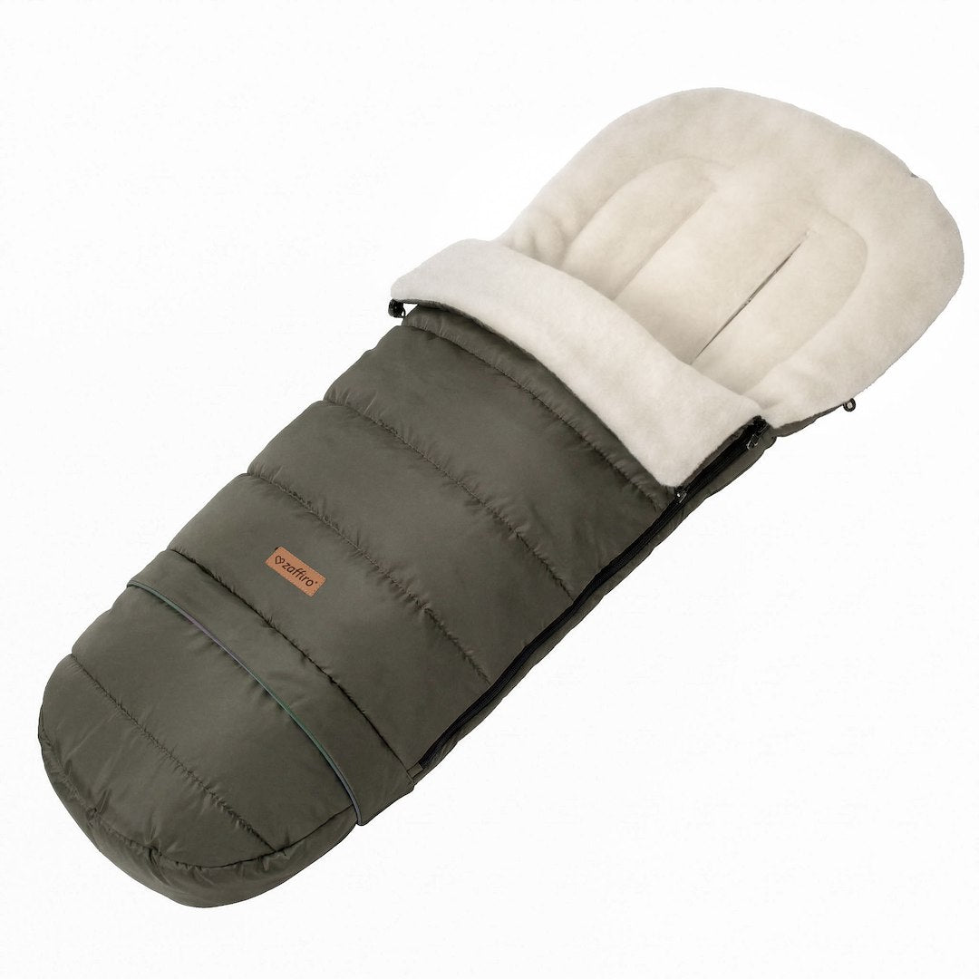 Fußsack iGrow Aspen, Khaki – mitwachsender Babyfußsack 0–36 Monate