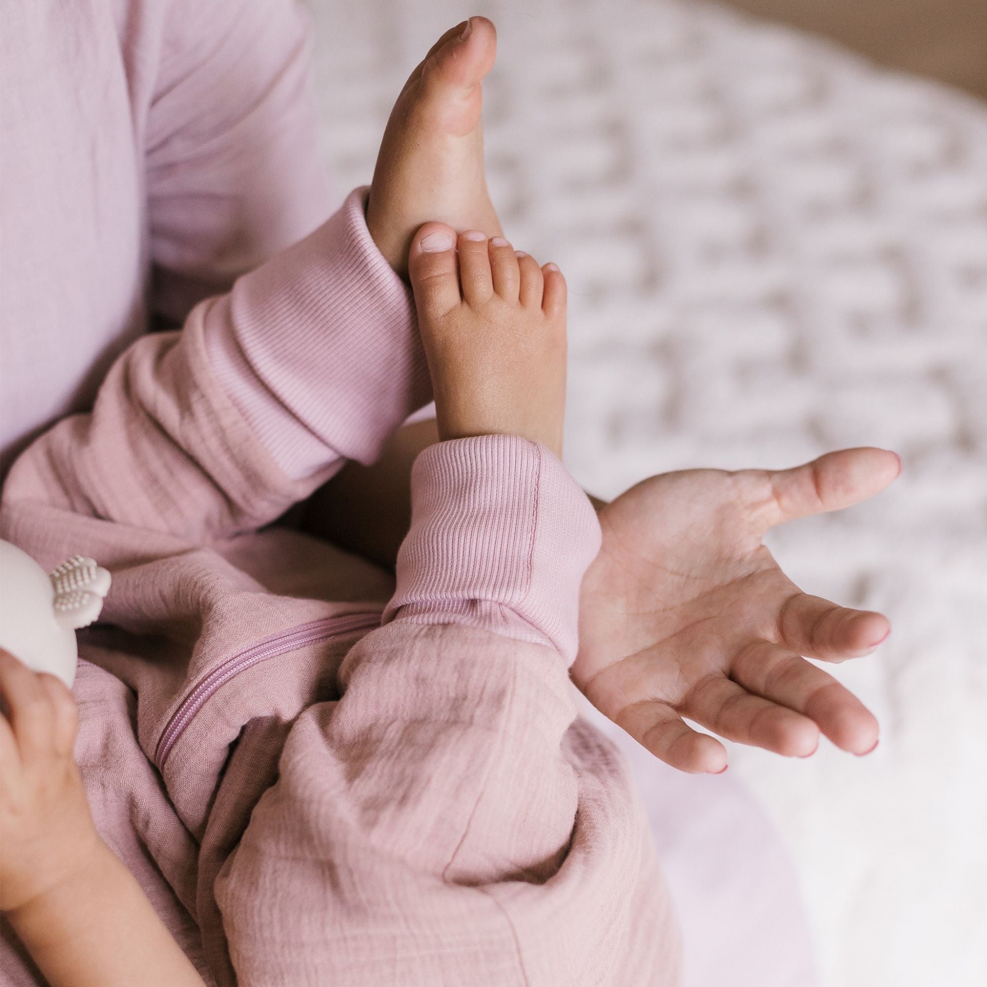 Babyschlafsack mit Beinen, Baby Pink