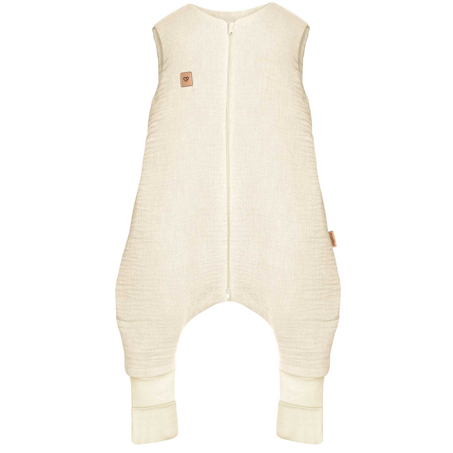 Babyschlafsack mit Beinen aus Musselin – 1,5 TOG, Vanilla