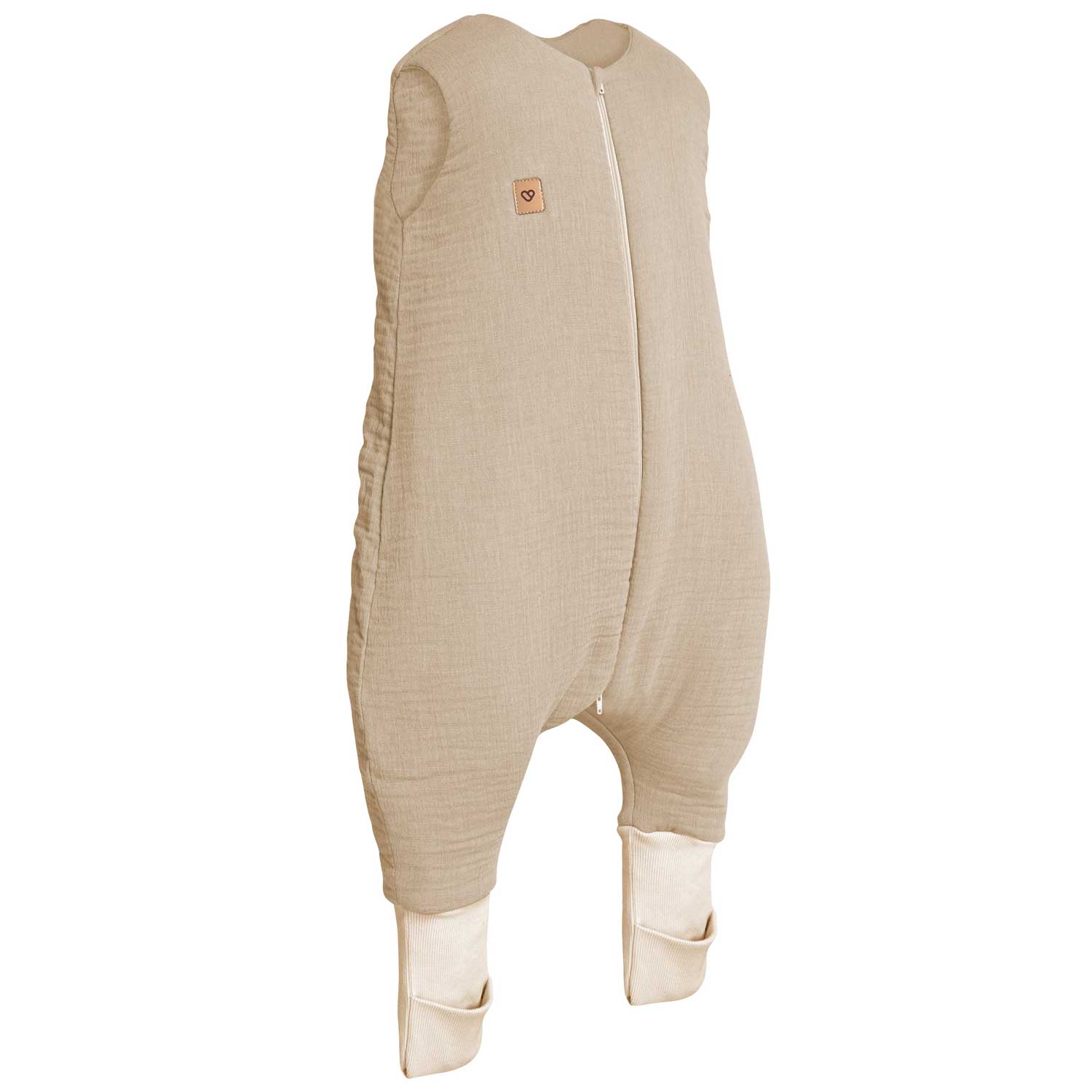 Babyschlafsack mit Beinen aus Musselin – 1,5 TOG Beige