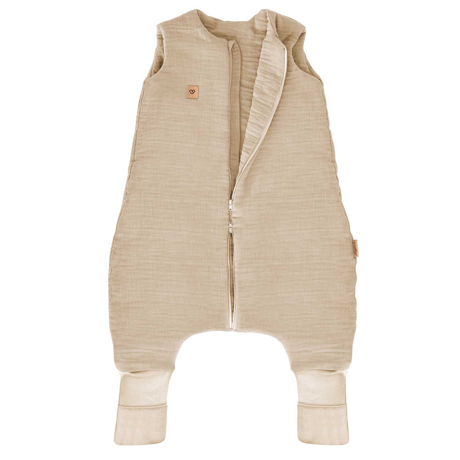 Babyschlafsack mit Beinen aus Musselin – 1,5 TOG Beige