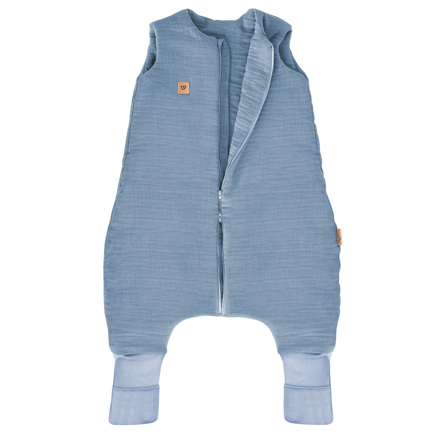 Babyschlafsack mit Beinen aus Musselin, Baby Blue