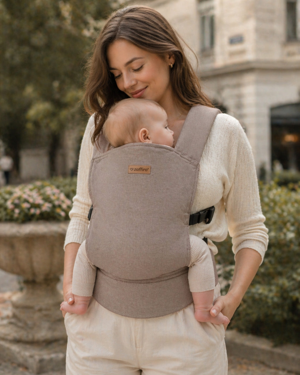 Ergonomische Babytrage BabyFlow, latte