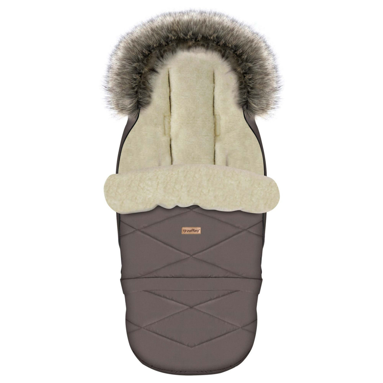 Fußsack GrowUP Nordico, Taupe – Seitenansicht