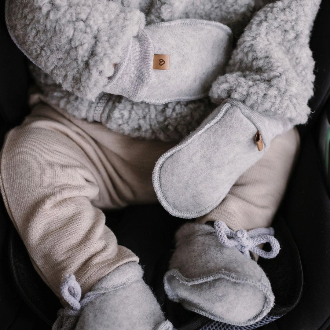 Baby Wollfäustlinge 0–12 M Grau