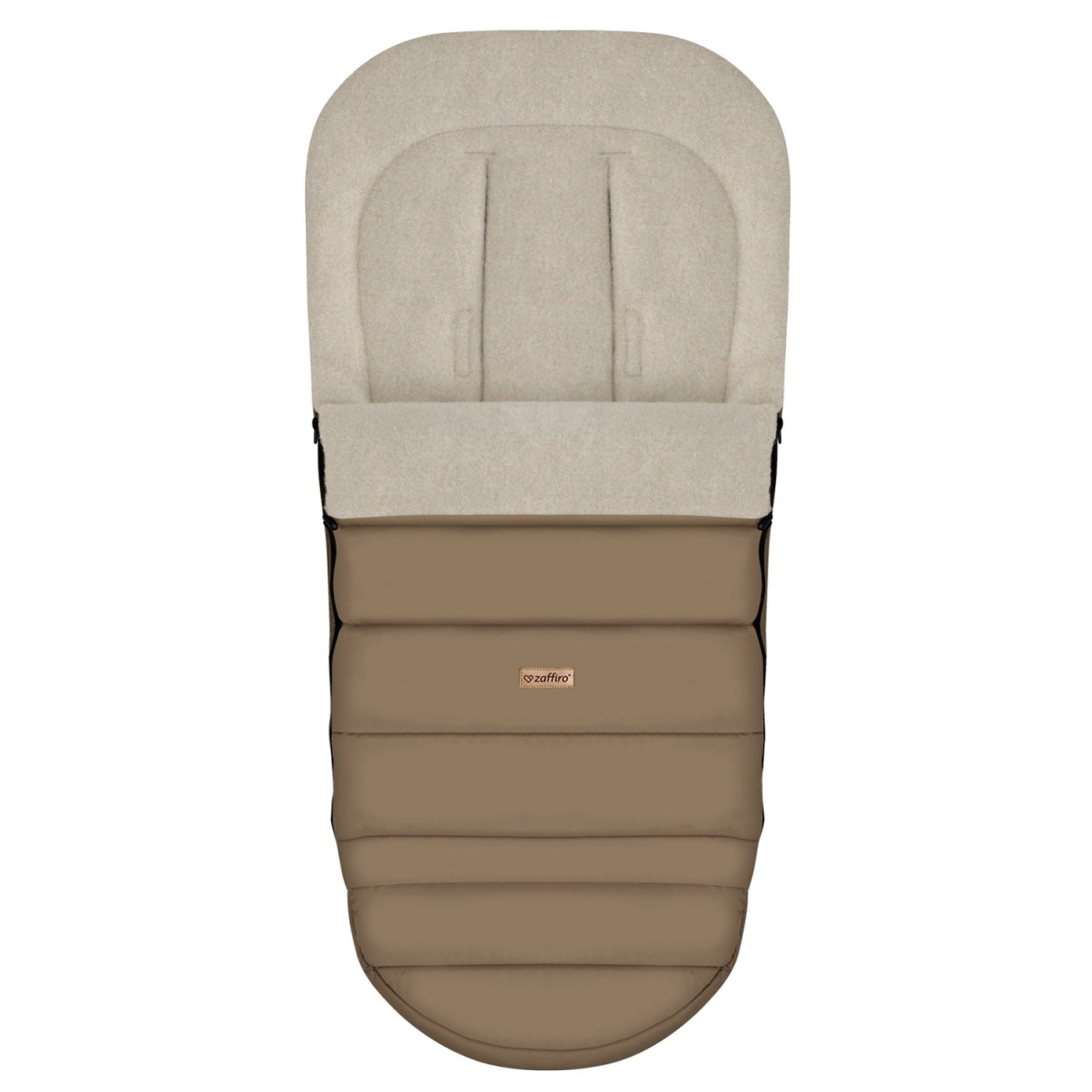 Fußsack iGrow Aspen, Latte – Vorderansicht Kinderwagen