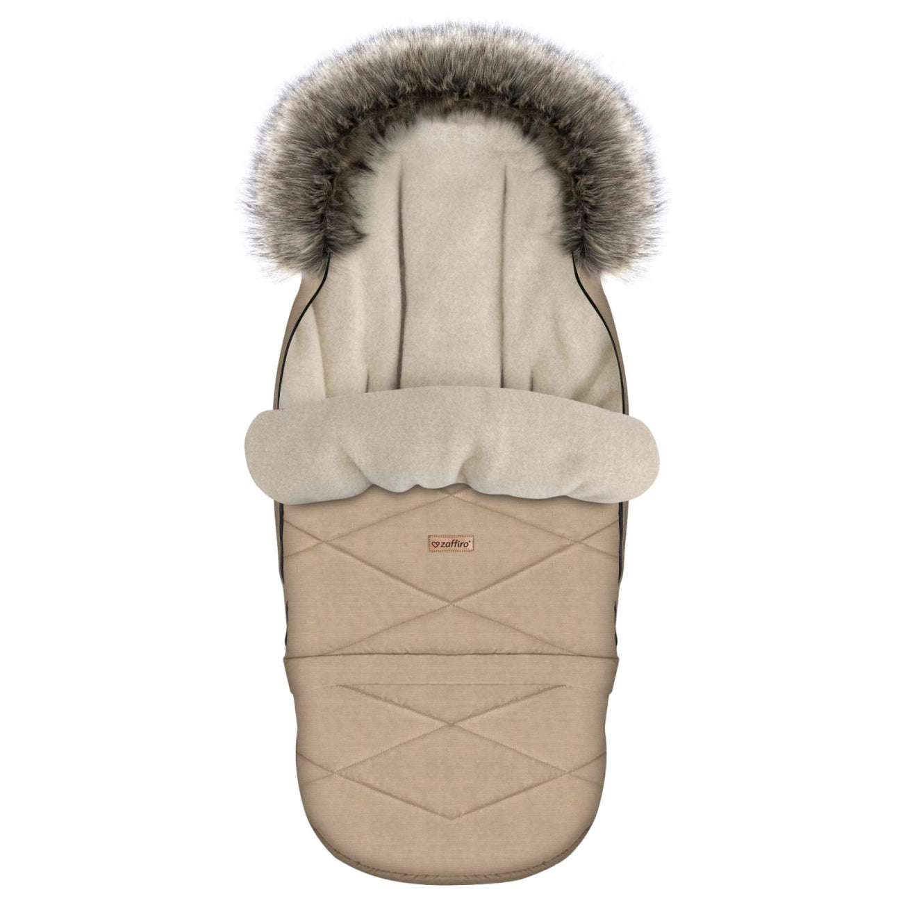 Fußsack GrowUP Scandi, Beige – Rückenansicht