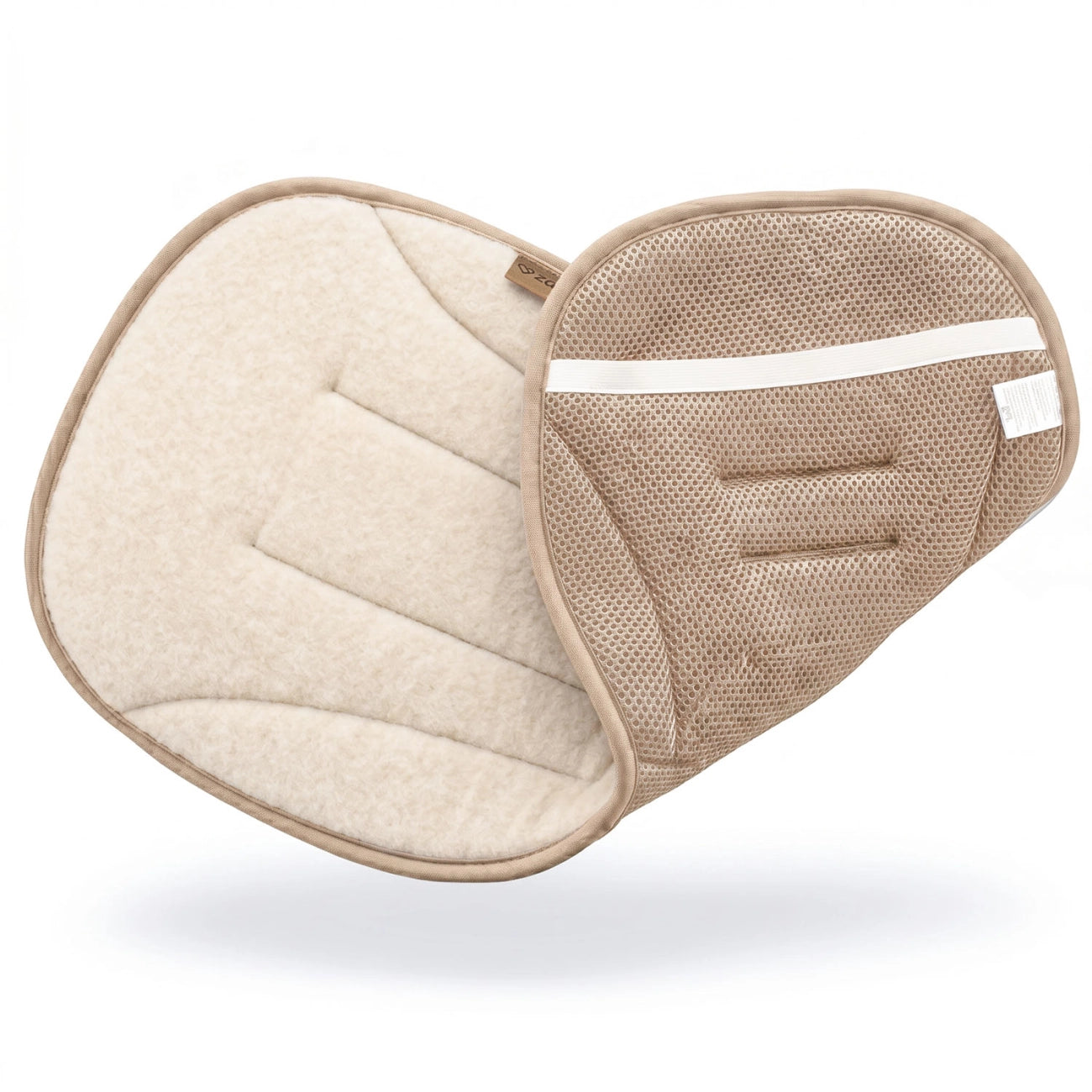 Atmungsaktive Kinderwagen-Sitzauflage Wolle, Beige
