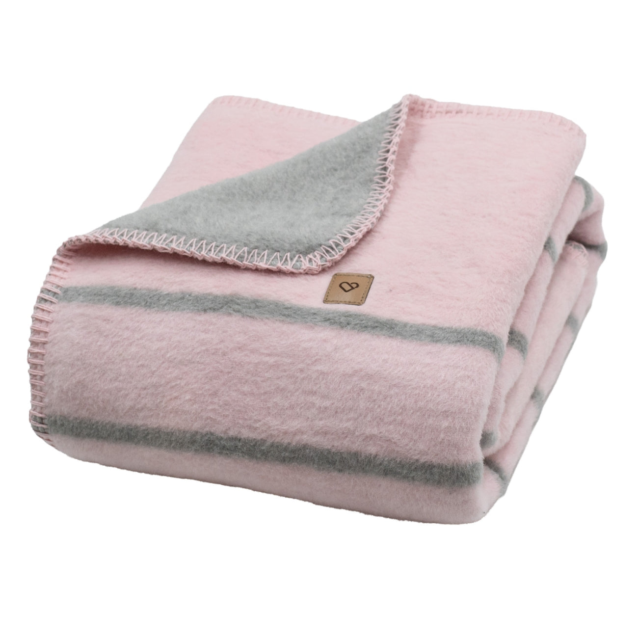 Baumwolldecke Oslo Stripes Baby Pink – weiche Baumwolldecke mit Streifenmuster
