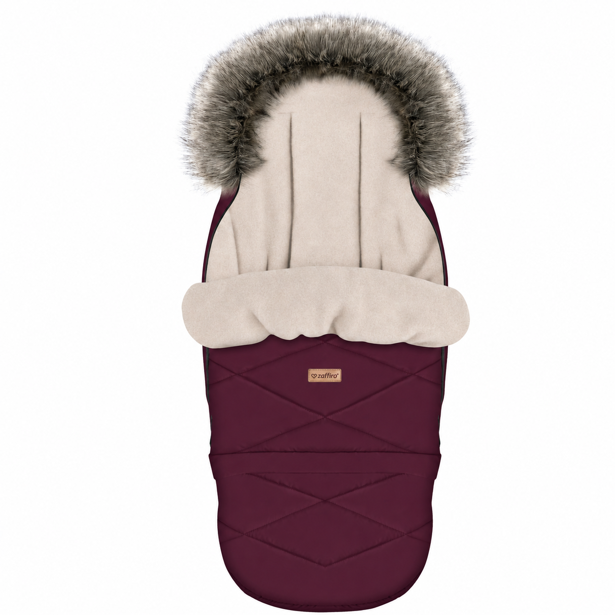 Fußsack GrowUP Aspen, Burgundy – Vorderansicht Kinderwagen