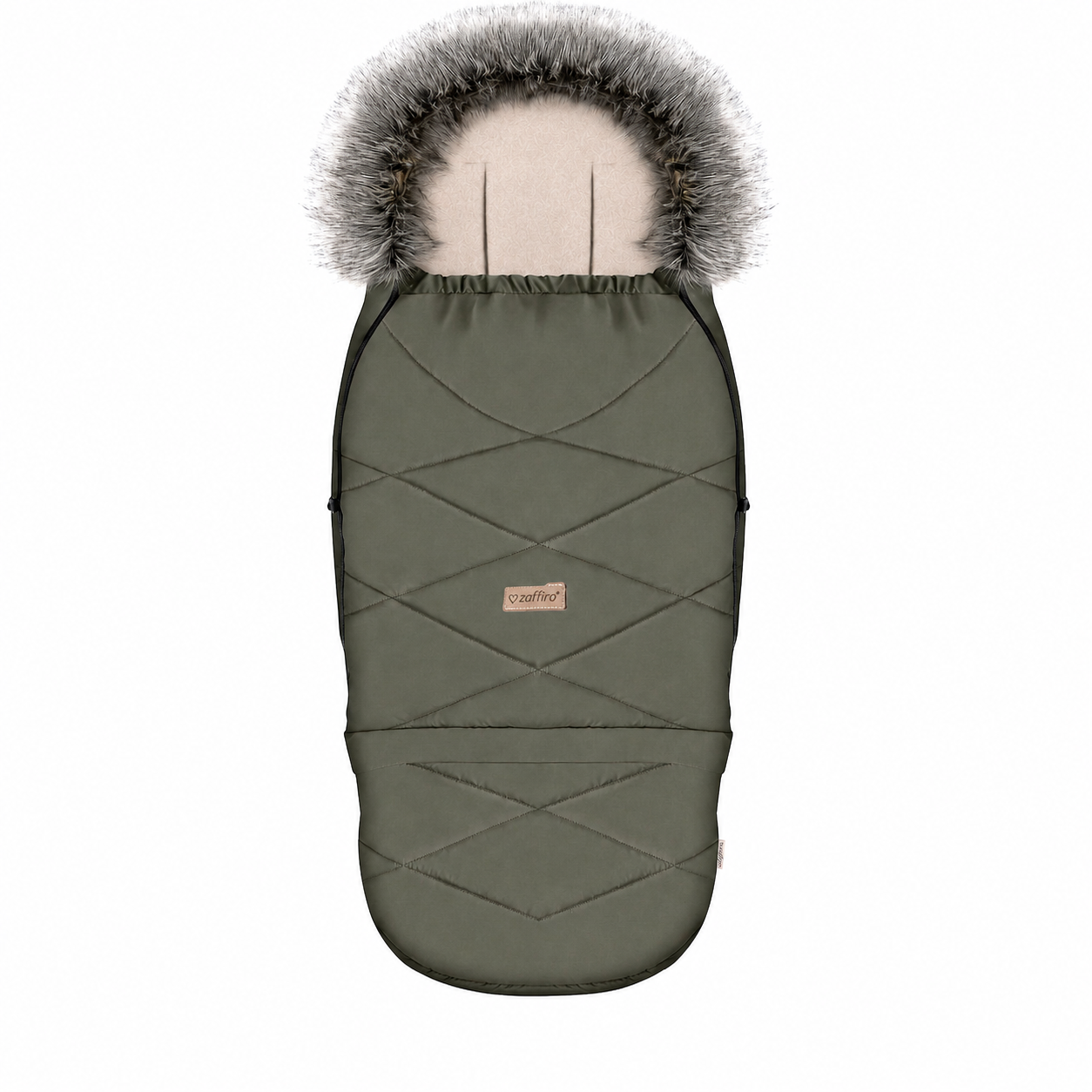Fußsack GrowUP Aspen, Khaki – mitwachsender Babyfußsack 0–36 Monate