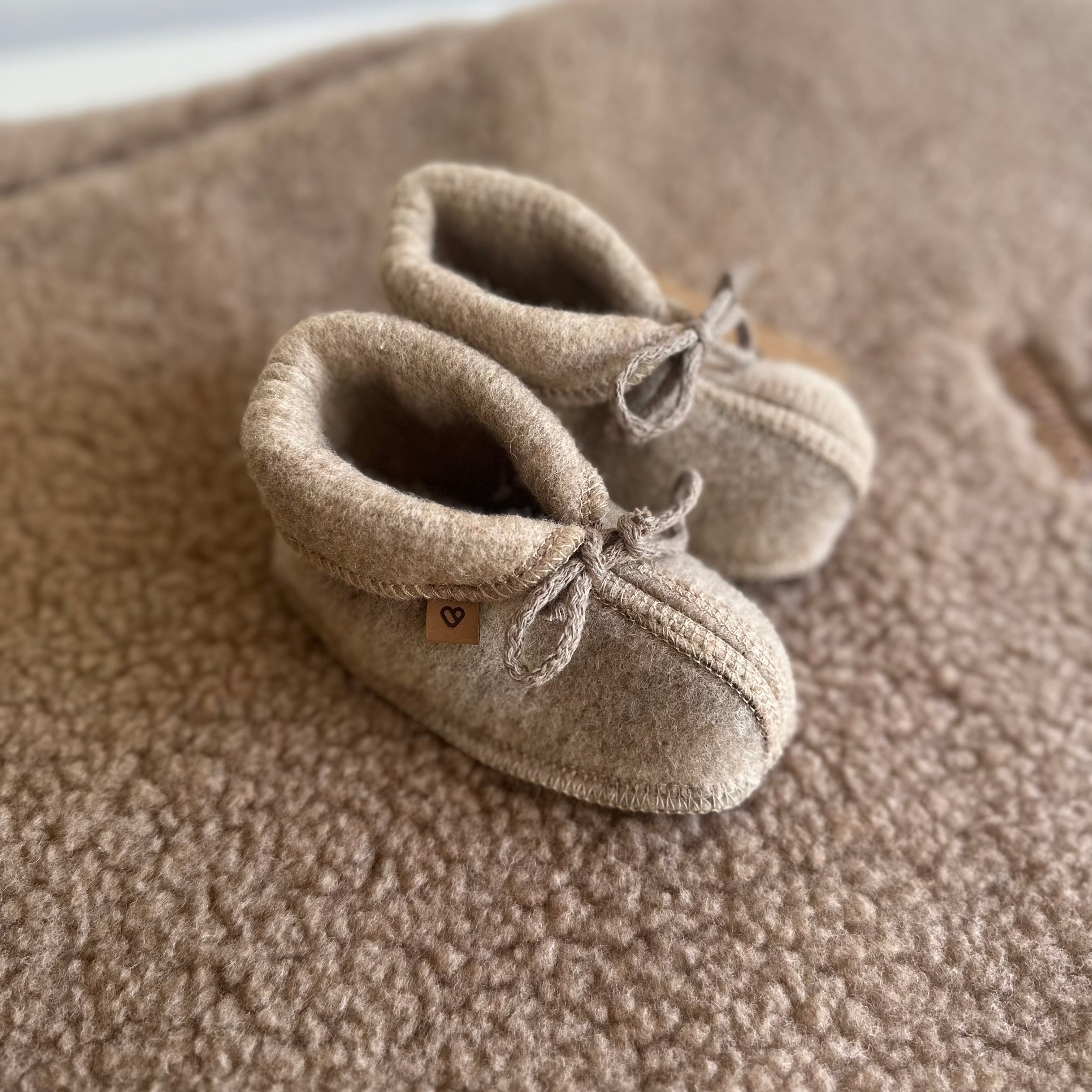 Woll-Babyschuhe, Brown