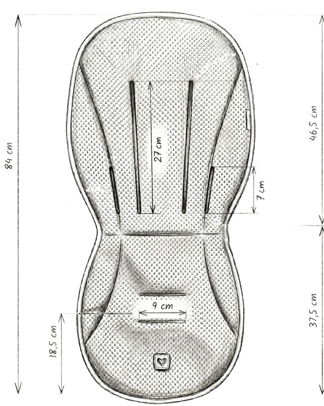 Atmungsaktive Kinderwagen-Sitzauflage Wolle, Grey