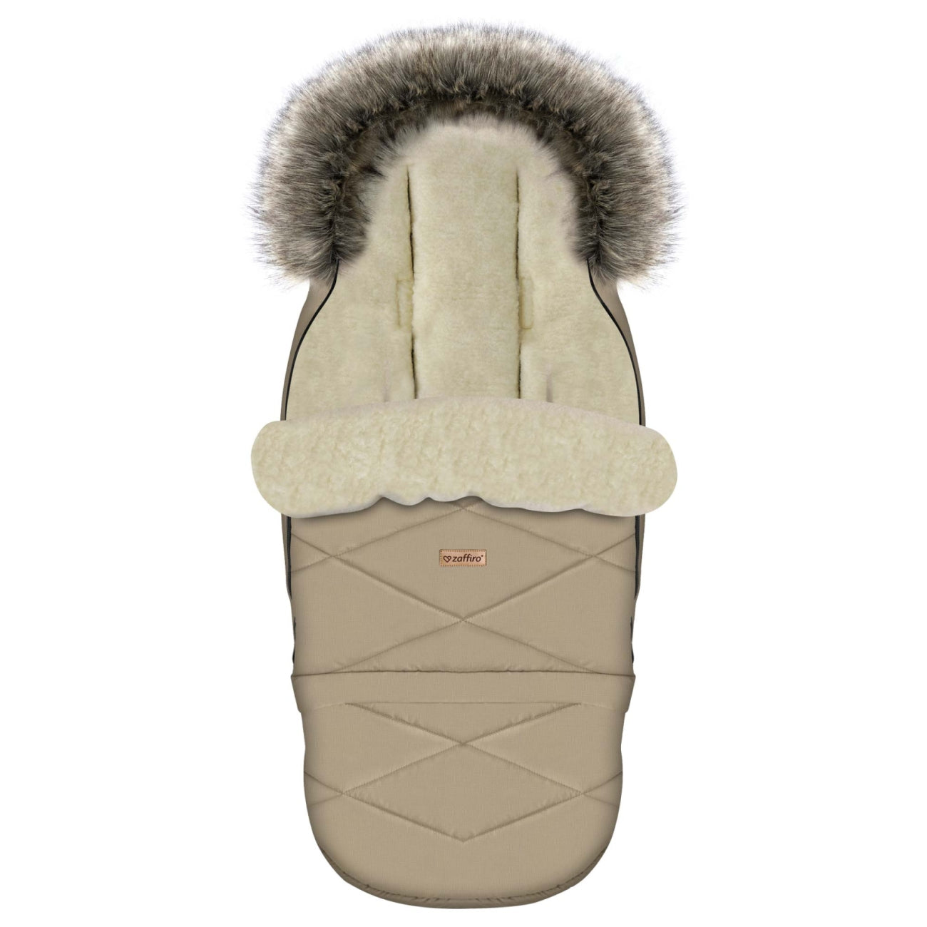 Fußsack GrowUP Nordico, Beige – Vorderansicht Kinderwagen