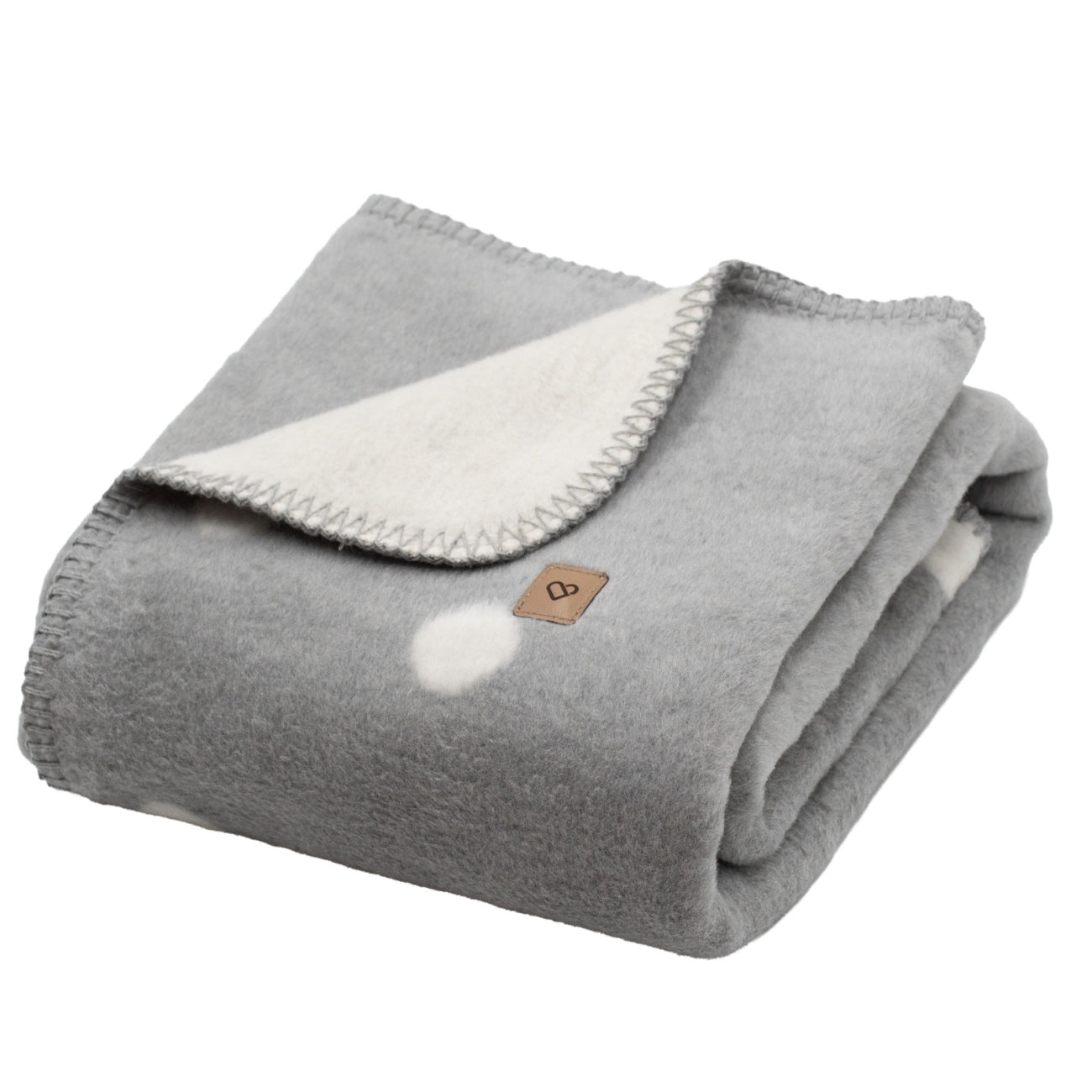 Baumwolldecke Oslo Dots Grey – weiche Baumwolldecke mit Punktemuster