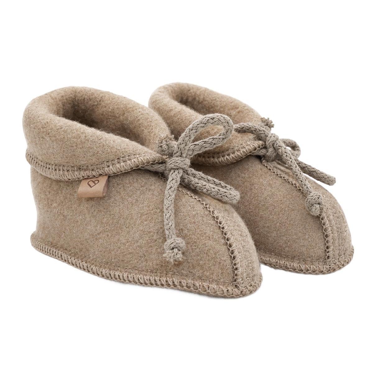 Woll-Babyschuhe mit Schnürung Brown